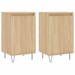 Berkfield Home Sideboards 2 pcs Sonoma Oak 40x35x70 cm Engineered Wood in Brown - Size: 40 x 35 x 70 cm - thumbnail 2