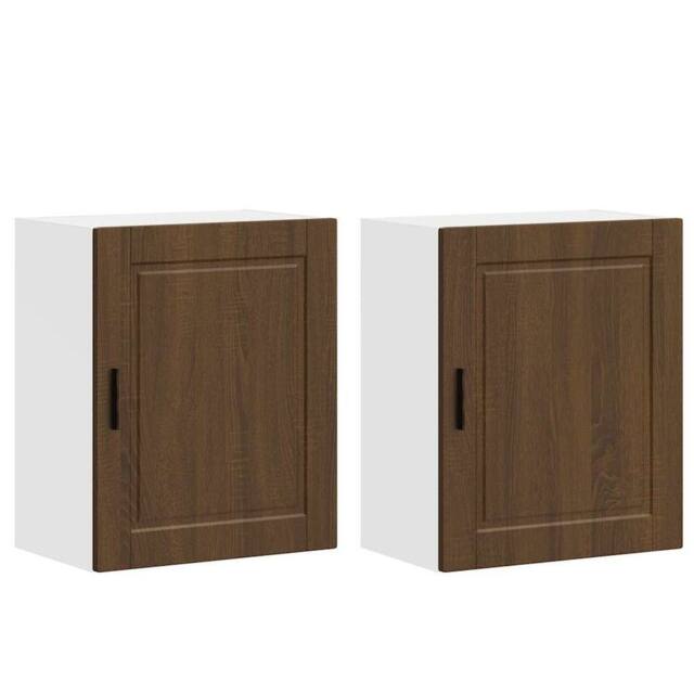 Berkfield Home Kitchen Wall Cabinets 2 pcs¬†Porto Brown Oak Engineered Wood - image 1
