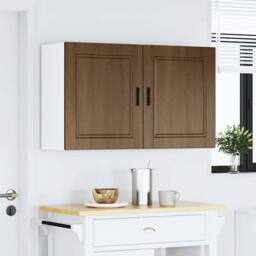 Berkfield Home Kitchen Wall Cabinets 2 pcs¬†Porto Brown Oak Engineered Wood - thumbnail 3