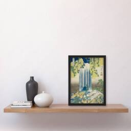 Artery8 Katsushika Hokusai Framed Wall Art Yoro Waterfall In Mino Province in Green - Size: A4 - thumbnail 2