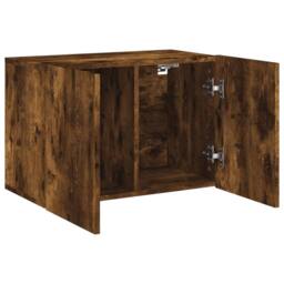 Berkfield Home TV Cabinet Wall-mounted Smoked Oak 60x30x41 cm in Brown - Size: 60 x 30 x 41 cm - thumbnail 5