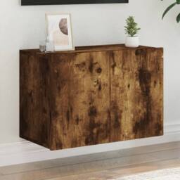 Berkfield Home TV Cabinet Wall-mounted Smoked Oak 60x30x41 cm in Brown - Size: 60 x 30 x 41 cm - thumbnail 2