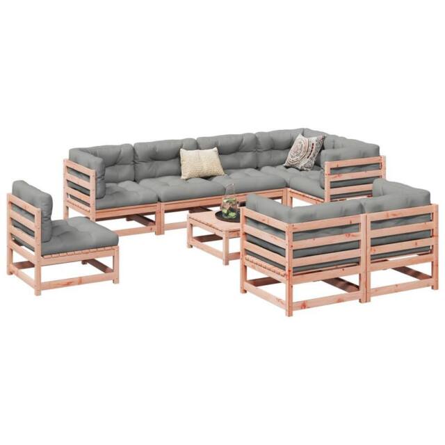 Berkfield Home 9 Piece Garden Sofa Set Solid Wood Douglas Fir in Brown - image 1