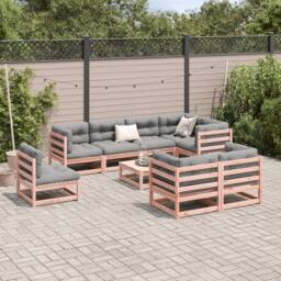 Berkfield Home 9 Piece Garden Sofa Set Solid Wood Douglas Fir in Brown - thumbnail 3
