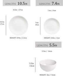 simpa White Porcelain Dinnerware Set - Size: 18 Pack - thumbnail 4