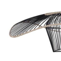 Wyld and Coco Pentant Pendant Lamp Black Iron Textured Rattan Shade W60 x H110cm - thumbnail 6