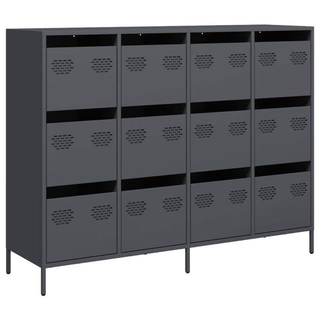 Berkfield Home Sideboard Anthracite 135x39x103.5 cm Cold-rolled Steel in Dark Grey - image 1