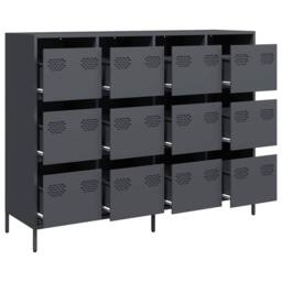 Berkfield Home Sideboard Anthracite 135x39x103.5 cm Cold-rolled Steel in Dark Grey - thumbnail 4