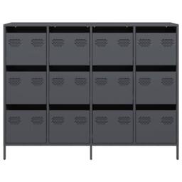 Berkfield Home Sideboard Anthracite 135x39x103.5 cm Cold-rolled Steel in Dark Grey - thumbnail 5