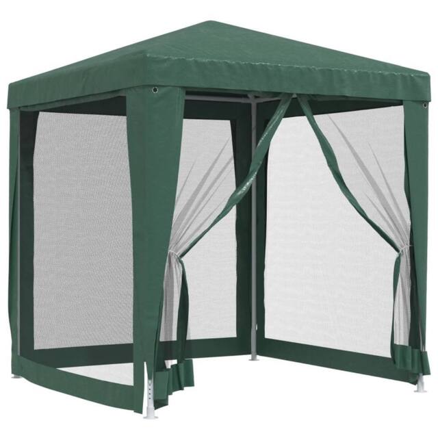 Berkfield Home Party Tent with 4 Mesh Sidewalls Green 2x2 m HDPE - image 1
