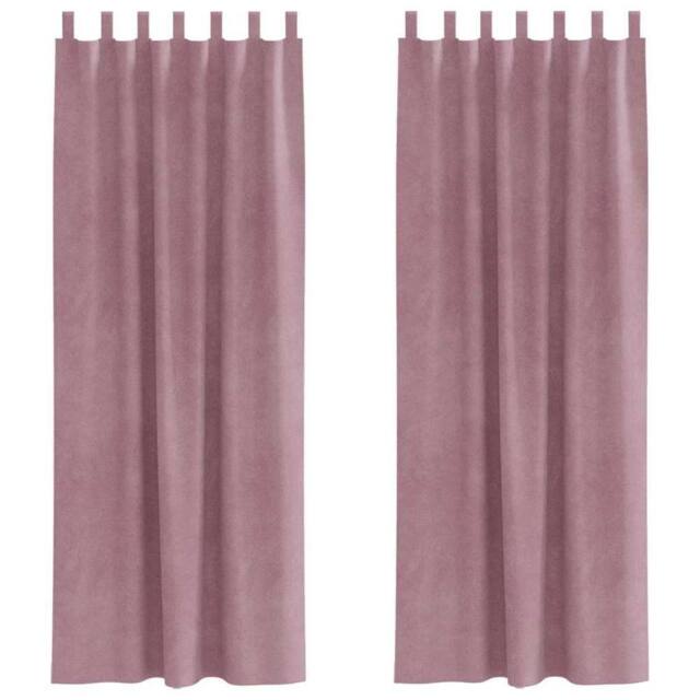 Berkfield Home Blackout Curtains with Hanging Loops 2 pcs Dark Pink Velvet - image 1