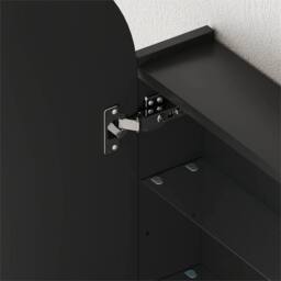 Havendro Bathroom Mirror Cabinet with Adjustable Glass Shelves in Black - thumbnail 5