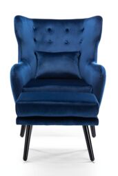 More4Homes Winslow Wing Back Fabric Occasional Button Back Modern Accent Armchair in Navy - thumbnail 3