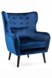 More4Homes Winslow Wing Back Fabric Occasional Button Back Modern Accent Armchair in Navy - thumbnail 2