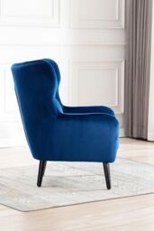 More4Homes Winslow Wing Back Fabric Occasional Button Back Modern Accent Armchair in Navy - thumbnail 5