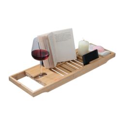 Menkind InGenious Bamboo Bath Caddy Stylish Relaxation Essential in Brown - thumbnail 2