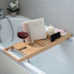 Menkind InGenious Bamboo Bath Caddy Stylish Relaxation Essential in Brown - thumbnail 1