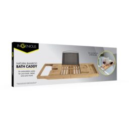 Menkind InGenious Bamboo Bath Caddy Stylish Relaxation Essential in Brown - thumbnail 4