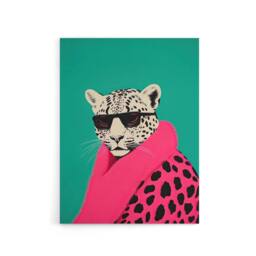 "Artery8 Fashion Cheetah Vibrant Hot Pink Canvas Wall Art Print - Size: W18"" x H24""" - thumbnail 1