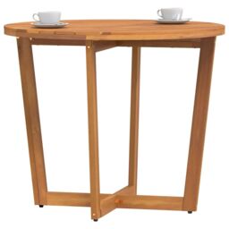 Berkfield Home Garden Dining Table Round √ò90x75 cm Solid Wood Acacia in Brown - Size: 90x75 cm - thumbnail 4