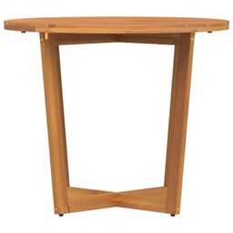 Berkfield Home Garden Dining Table Round √ò90x75 cm Solid Wood Acacia in Brown - Size: 90x75 cm - thumbnail 5