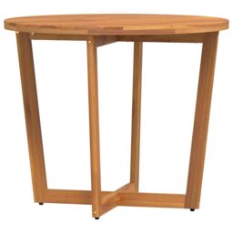 Berkfield Home Garden Dining Table Round √ò90x75 cm Solid Wood Acacia in Brown - Size: 90x75 cm - thumbnail 7