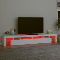 Berkfield Home TV Cabinet with LED Lights White 260x36.5x40 cm - thumbnail 5