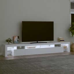 Berkfield Home TV Cabinet with LED Lights White 260x36.5x40 cm - thumbnail 3