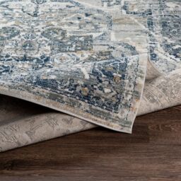 Livabliss Jolie Vintage Grey Beige Blue Brown Traditional Boho Living Dining Bedroom Rug in Navy - Size: 200 cm x 275 cm - thumbnail 4