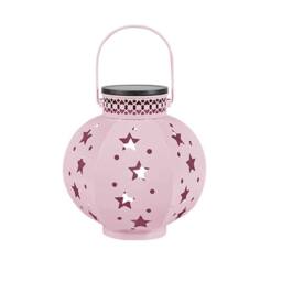 Obasyhig Wrought iron solar garden lamp in the shape of a five pointed star in Pink - thumbnail 1