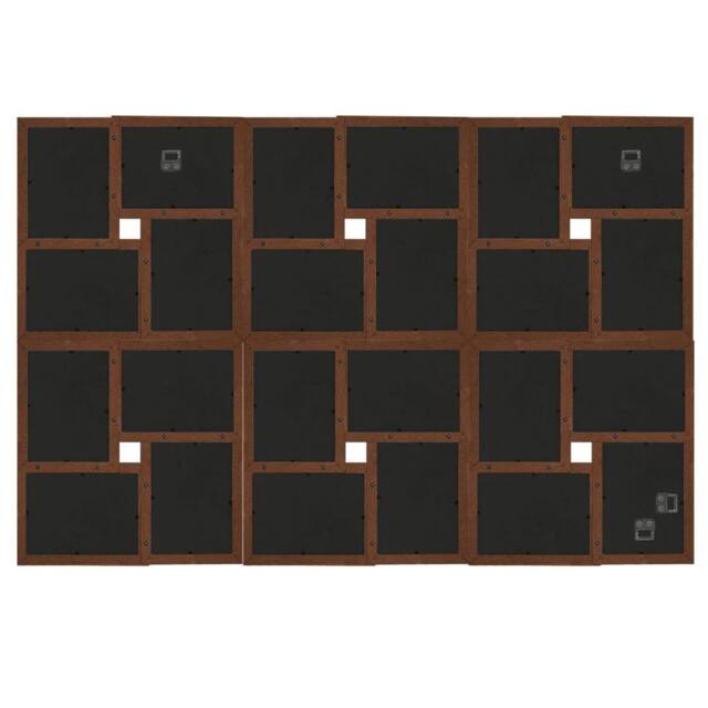 Berkfield Home Modern Collage Photo Frame for 24x(13x18 cm) Picture Dark Brown MDF - Size: 13x18 cm - image 1
