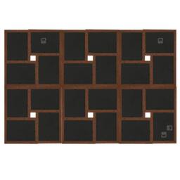 Berkfield Home Modern Collage Photo Frame for 24x(13x18 cm) Picture Dark Brown MDF - Size: 13x18 cm