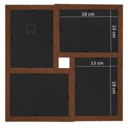Berkfield Home Modern Collage Photo Frame for 24x(13x18 cm) Picture Dark Brown MDF - Size: 13x18 cm - thumbnail 7