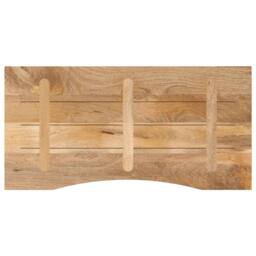 Berkfield Home Beautiful Desk Top with Curve 140x50x2.5 cm Solid Wood Rough Mango in Brown - thumbnail 5