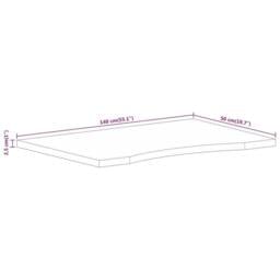 Berkfield Home Beautiful Desk Top with Curve 140x50x2.5 cm Solid Wood Rough Mango in Brown - thumbnail 8
