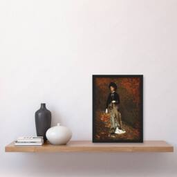 "Artery8 Autumn Woman Portrait Winslow Homer Framed Wall Art Print in White - Size: W12"" x H16""" - thumbnail 4