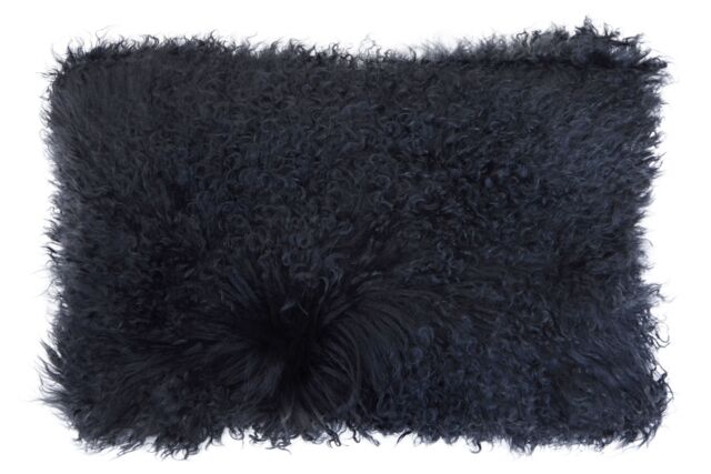 Orsina Bosie Black Fur Cushion in Navy - image 1