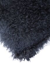 Orsina Bosie Black Fur Cushion in Navy - thumbnail 2