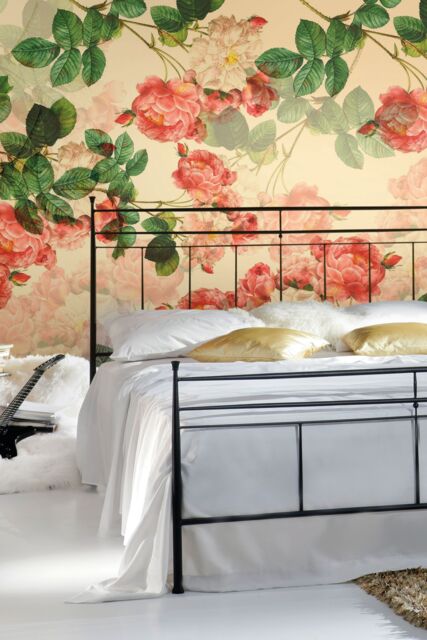 Origin Murals Classic Rose Design Wall Mural in Natural - Size: W350 cm x H280 cm - image 1