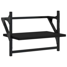 Berkfield Home Wall Shelves with Bars 2 pcs Black 40x25x30 cm - Size: 40 x 25 x 30 cm - thumbnail 4