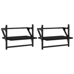 Berkfield Home Wall Shelves with Bars 2 pcs Black 40x25x30 cm - Size: 40 x 25 x 30 cm - thumbnail 2