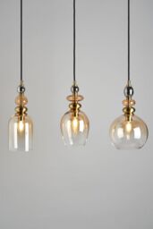 BHS Lighting Seline Champagne Diner Pendant Ceiling Light in Gold