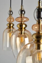 BHS Lighting Seline Champagne Diner Pendant Ceiling Light in Gold - thumbnail 3