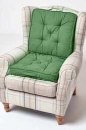 Homescapes Cotton Travel Support Booster Cushion in Dark Green - Size: 50 cm x 50 cm - thumbnail 6
