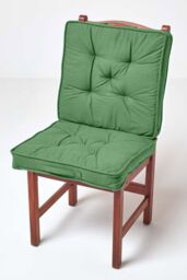 Homescapes Cotton Travel Support Booster Cushion in Dark Green - Size: 50 cm x 50 cm - thumbnail 8