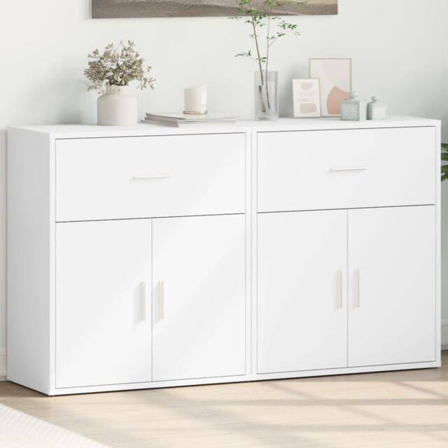 Berkfield Home Sideboards 2 pcs White 60x31x70 cm Engineered Wood - Size: 60 x 31 x 70 cm - image 1