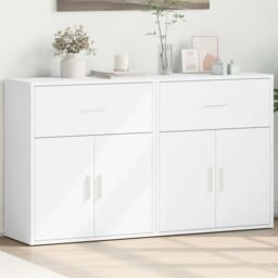 Berkfield Home Sideboards 2 pcs White 60x31x70 cm Engineered Wood - Size: 60 x 31 x 70 cm - thumbnail 1