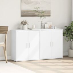 Berkfield Home Sideboards 2 pcs White 60x31x70 cm Engineered Wood - Size: 60 x 31 x 70 cm - thumbnail 3