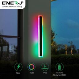 ENER-J Outdoor LED Wall Light RGB Colour Changing Matte Black 100cm Garden Modern Sconce - thumbnail 5