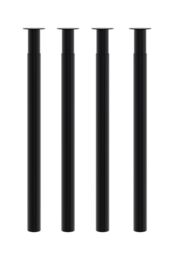 Living and Home 80cm/31.50 inch 4Pcs Black Round Metal Table Legs with Plastic Foot Pads Furniture Replacement Legs for Dining Table Workbench, Desk - thumbnail 3